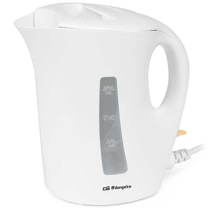 Orbegozo KT 4150 Hervidor de agua 1L 1200W Libre de BPA Asa tacto frío Apagado automático